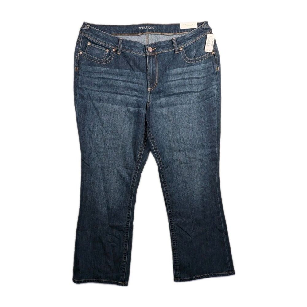 NWT! Maurices Dark Wash Mid rise slim boot cut Women’s Size 20W Short
